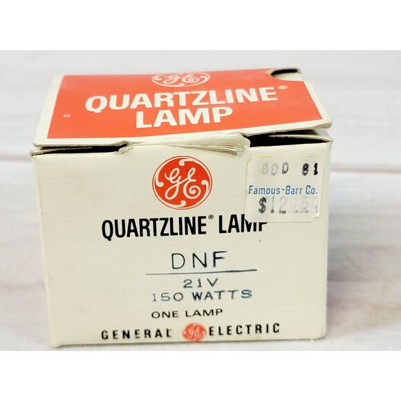 GE Quartzline Projector Projection Lamp Bulb DNF 21V 150W Vintage - Picture 9 of 10